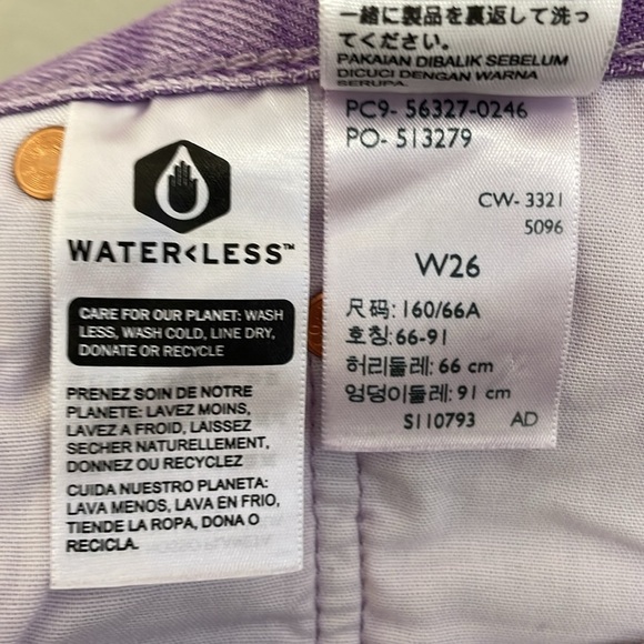 Levi's 501 Classic Cutoff Denim J ean Shorts Lavender Purple - 26 - Picture 11 of 12